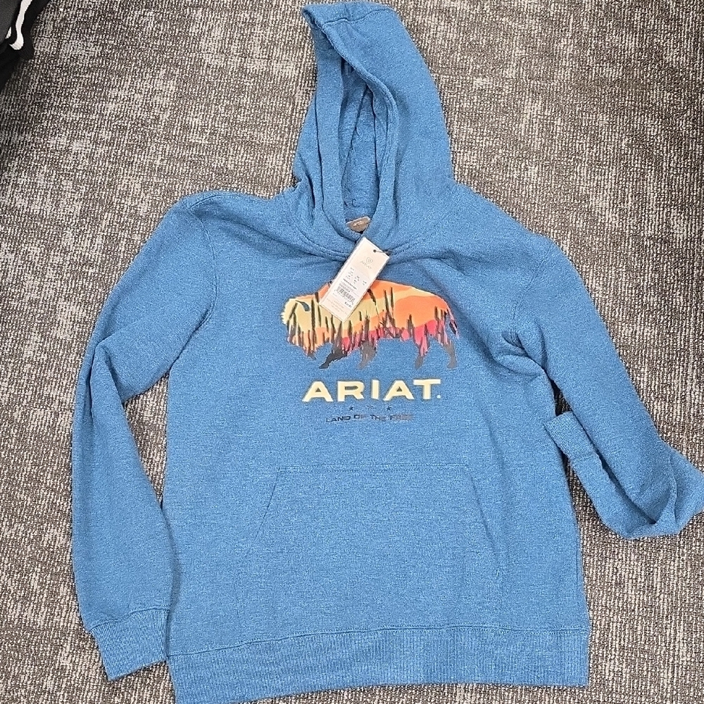 Ariat Sky Blue Hoodie with Vibrant Graphic